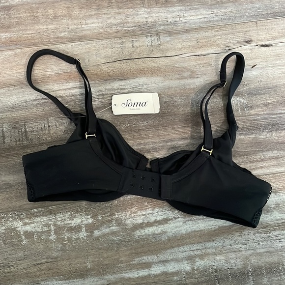 NEW Soma 32B Embraceable perfect coverage unlined Black Underwire Bra - Picture 3 of 4